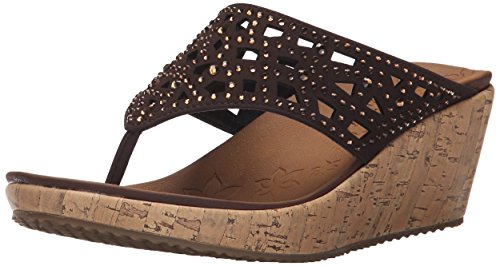 Skechers Cali Women's Beverlee Wedge Sandal,Chocolate,11 M US