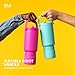 Simple Modern Trek Pivot | 24oz Kids Flip Straw Tumbler with Handle and Silicone Boot | Insulated Water Bottle Stainless Steel Cup | School Travel Jug | Raspberry Vibes