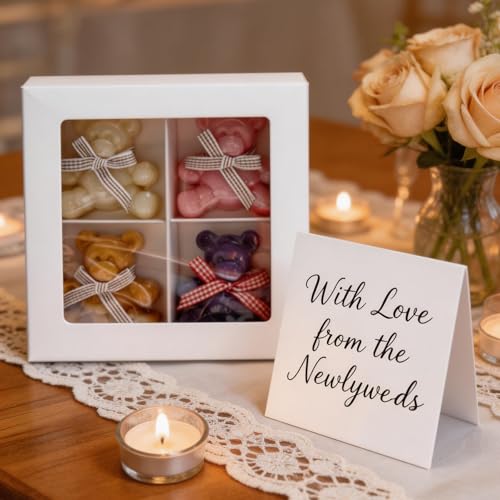 Image of 4 Bear Soap Handmade Natural Soap Gift Set Aromatherapy for Party Women | Cute aromatherapy soap gift set for women kids. Premium scent, gentle formula, Wedding party elegant gift box included