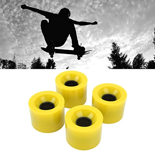 Kadimendium Land Surfboard Wheel, Pu Material Good Stability High Strength Low Noise Replacement Parts Skateboard Casters For Ramp Sidewalk Cement Road(Yellow) #TOP2