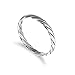 Produktbild Sterling-Silber 2mm Stapelring | Muster: Verdreht | Größe: 48 (erhältliche Größen: 48-63)