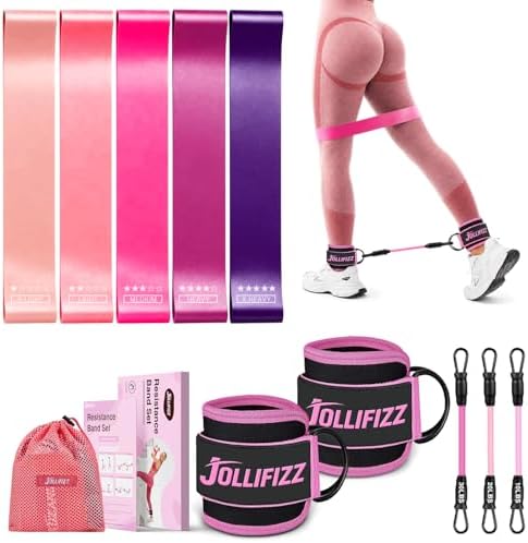 Ankle Resistance Bands with Cuffs &Booty Bands Set,Ankle Straps f...