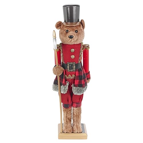 URBNLIVING Ours en peluche de luxe en fourrure Casse-noisette en uniforme Décoration Cadeau Décoration d'intérieur (60 cm)