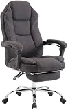 CLP Silla de Oficina Funda de Tela Castle I Silla de Escritorio con reposapiés I Capacidad de Carga hasta 130 kg, Color:Gris Oscuro
