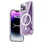TEOPHA Magnetic Clear Case for iPhone 14 Pro Max (6.7-Inch) Compatible with MagSafe, Shockproof Anti-Scratch Phone Bumper Cover for iPhone 14 Pro Max - Clear