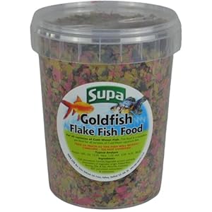 Supa Goldfish Flake Fish Food 1 Litre | Complete Nutritious Diet For All Varieties Of Cold Water Aquarium Fish, Comes in a Resealable Bucket to Keep the Feed Fresh
