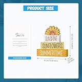 Smile 4 Pcs Summer Indoor Wooden Decor, Sunshine Sunflower Summertime Tiered Tray Farmhouse Table Decoration for Home and Office