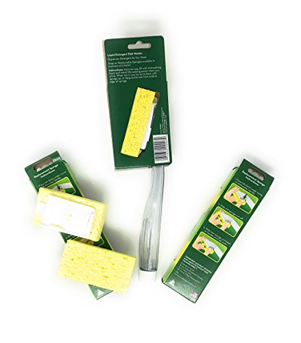 Arrow Dish Sponge With Soap Dispenser Handle And 4 Refill Sponges - Fillable Dish Wand For Quick, Convenient Cleaning - Made In The Usa - Easy To Refill, Built-In Scrubber, Ideal For Dishes And Pans #TOP1