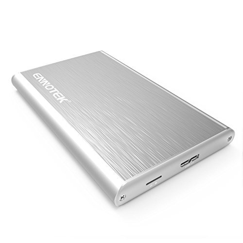 Ennotek boîtier de Disque Dur en Aluminium USB 3.0 avec UASP pour SSD/HDD de 2,5 Pouces SATA - Argent Cover