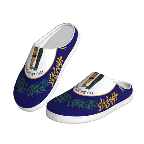 Cozy Kentucky State Flag print Slippers Indoor and Outdoor Fuzzy House Shoes Anti-Skid Sole Gifts for Women Indoor Scuff2