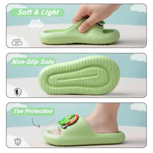 Image of Kids Cloud Slides Boys Girls Slides Non-slip Summer Beach Pool Shoes EVA Girls Everday Slip on Slide Sandals Garden Slippers Bathroom Shower Shoes
