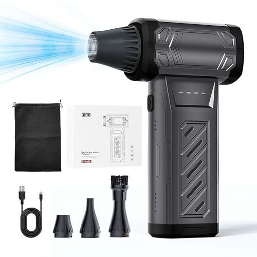 Mini soplador de nieve turbo, 130.000 rpm, soplador de nieve portátil de 3 velocidades, mini soplador de nieve T-urbo portátil con kit de vacío para secado, extracción S-Now y limpieza