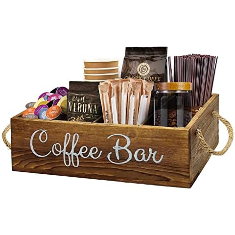 Coffee Station Organizer with Removable Dividers Cover