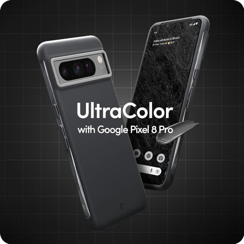 Image of Spigen Cyrill UltraColor | Google Pixel 8 Pro Case | Black Dark Grey Pixel 8 Pro Back Cover | TPU+Poly Carbonate - Dusk