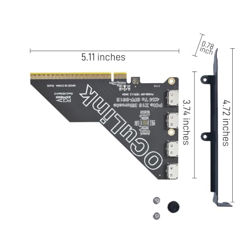 Image of Gen4 PCIe to Oculink SFF-8612 Adapter SFF-8611 External Graphics Card for GPU Dock, eGPU, NVMe SSD (PCIe x16 to Oculink)