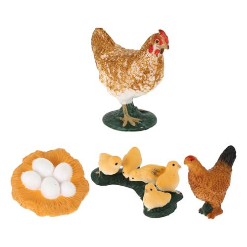 Homoyoyo Modèle Éducatif Poule Cycle de Vie 4 Pièces Plastique Léger Coloris Naturel Kit Figurines Animaux Ferme Garçon et Filles Apprentissage Ludique...