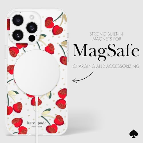 Kate Spade New York Custodia Per Iphone 16 Pro Max - Compatibile Con Magsafe - Custodia Per Telefono Di Design - Cherry Dot Gems - 6