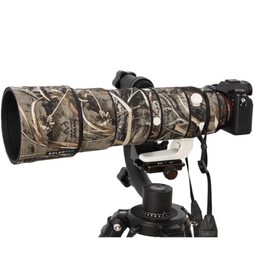 Image of ROLANPRO Waterproof Camouflage Cover for Sony FE 200-600mm F5.6-6.3 G OSS Protective Sleeve Case Clothing Raincover-#9 Grass camo Waterproof