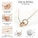 Rose Gold Plated 925 Sterling Silver Necklaces for Women Fashion Dainty Pendant Necklace Interlocking Circle Necklace Jewelry Simple Trendy Friendship Necklaces Christmas Gift for Lover Sister Mother Mom Best Friend Bridesmaid,18”