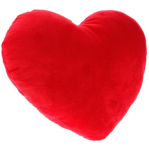 Cojín de Felpa con Forma de corazón Rojo de 30 cm, cojín para decoración del día de San Valentín, para sofá o Dormitorio