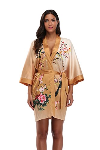 Luvrobes women's watercolor floral kimono robe, short (…