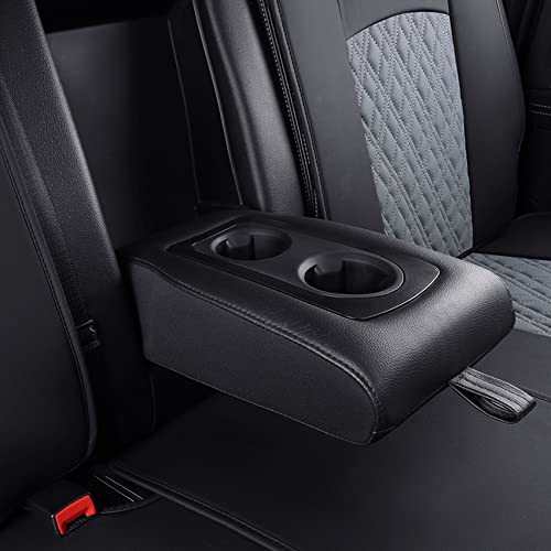 Image of YIERTAI Car Seat Covers for Dodge Ram Fit 2009-2026 1500 2010-2026 2500 3500 Classic Bighorn Longhorn Laramie Tradesman Truck Gray Rear