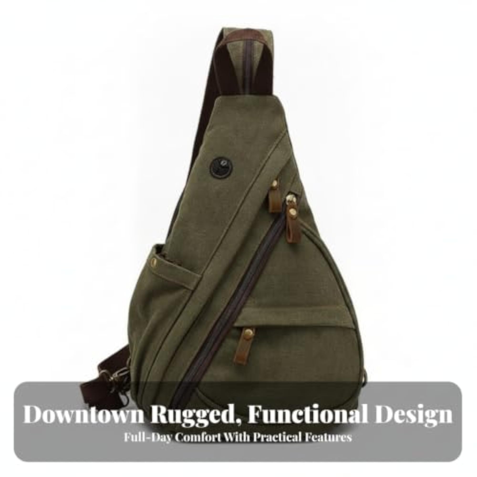 Teardrop Sling Bag with Multiple Pockets, Crossbody