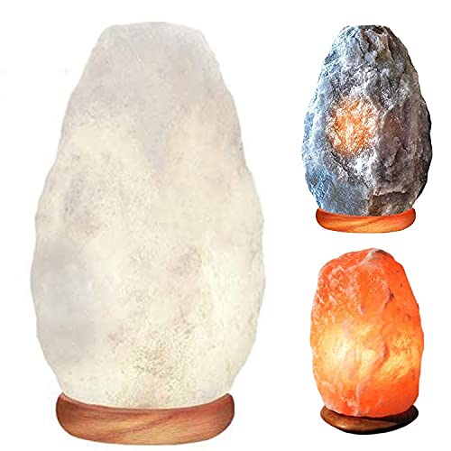 Himalayan Salt Lamp 2-3 kg Size 17-19 cm - Beautiful Pink Coloured and High Crystal Quality with Life Time Warranty by Magic Salt (White, 2-3 Kg)