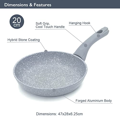 Blackmoor Frying Pans / 8", 9.5", 11" Sizes/Stylish Black Or Gray