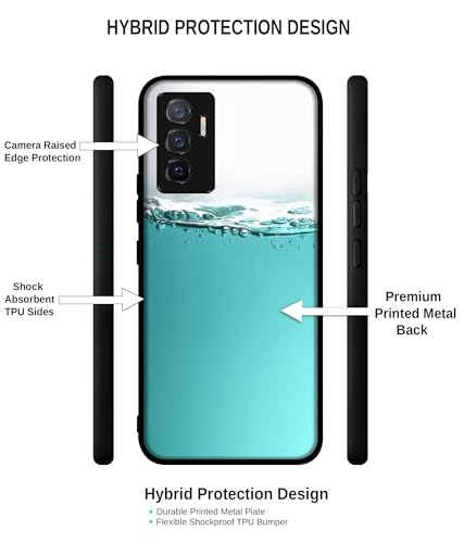 Image of Half Fill Design Premium 2D Printed Metal Back Case Cover for Vivo V23E 5G / Y75 4G