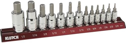 Klutch SAE Hex Bit Socket Set - 13-Pc.