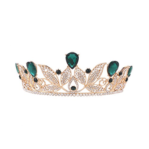 MACOIOR Crowns and Tiaras,Gold Crystal Rhinestones Tiara Crown Headband Wedding Pageant Princess Tiaras Crowns for Women Hair Accessories