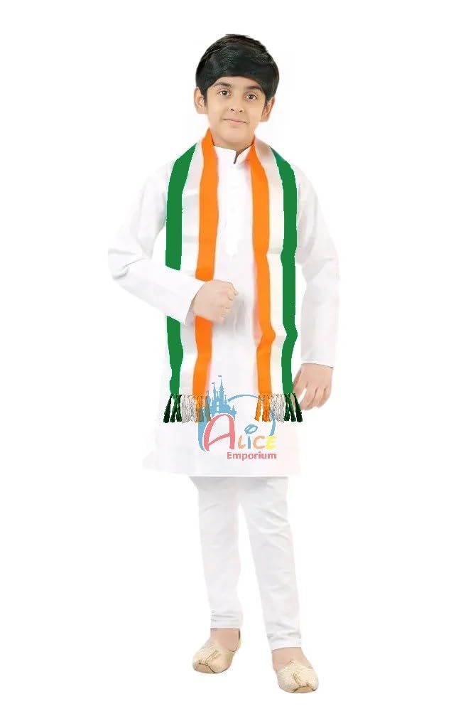 alice emporium Premium Tricolor Patka Stole with Tassels for Kids Boys Girls and Men – Ideal for Independence Day & Republic Day-picture-13