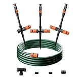 RESTMO Sistema di irrigazione flessibile fai da te con tubo da giardino da 10 m, ideale per innaffiare piante e aiuole, arancione