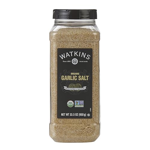 Image of Watkins Gourmet Spice, Organic Garlic Salt, Bulk Food Service Size, 33.5 oz (Pack of 1)