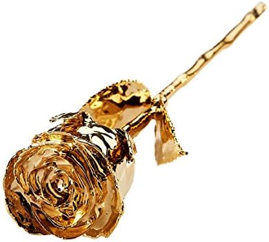Premium 24K Gold Plated Real Rose By Romantic Gifts – Luxurious 27cm Gold Dipped Hand-Picked Rose, Deluxe Wooden Box PLUS Personalized Inscription, Ideal Valentine’s Day, Anniversary Gift