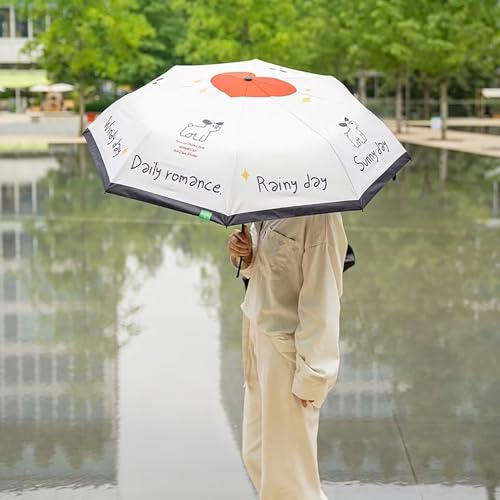 Image of House of Quirk 3-Fold Travel Umbrella - Auto Open /Close Ultra Light and Small Mini Umbrella with Carrying Pouch