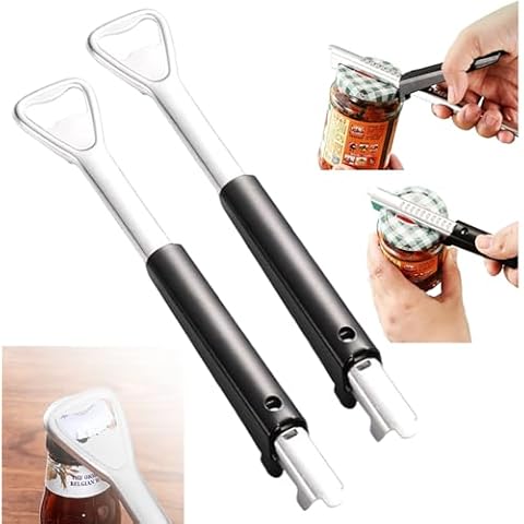Adjustable Jar Opener for Weak Hands, 2 in 1 Adjustable Jar Opener Multi-function Can Opener Manual Lid Gripper Opener and Bottle Opener Tool for Home Kitchen Gadgets (2pcs) Cover
