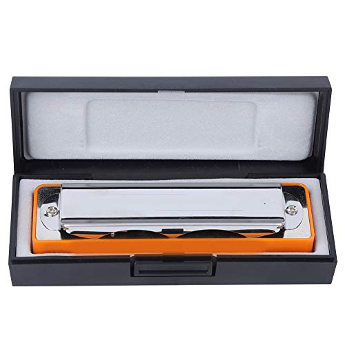 Harmonica Key of Bb 10 Holes Blues Harmonica Mouth Orgue pour la pratique des débutants(Orange) - Les Beatles, Paul McCartney, John Lennon, RIngo Starr, George Harrison Harmonica Key of Bb 10 Holes Blues Harmonica Mouth Orgue pour la pratique des débutants(Orange) – Image 4
