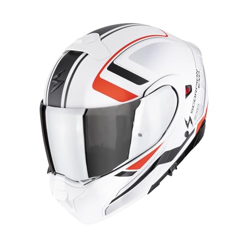 Casque moto modulable Scorpion Exo-930 Evo Ardens blanc noir rouge - 2