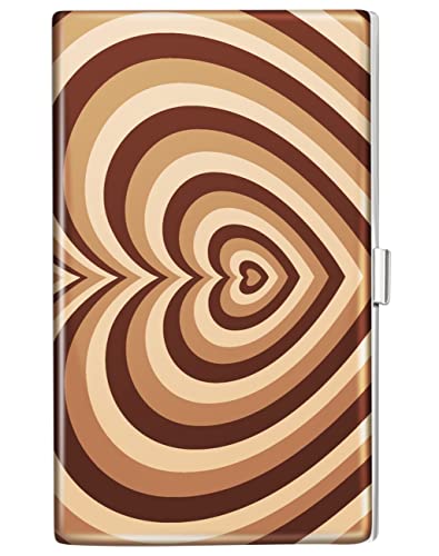 Swooflia Business Card Holder Case Wallet For Women Metal Love Heart Coffee Latte Slim Pocket Purse Square Card Cases Cute Gifts For Realtors Real Estate Agents #TOP11