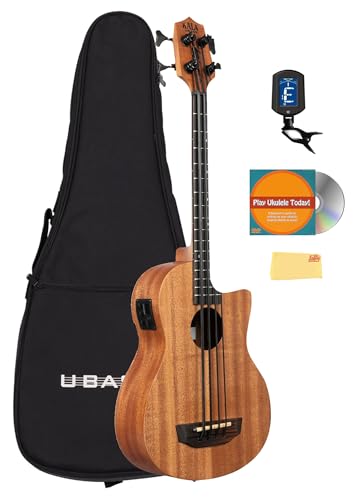 Kala U-BASS-NOMAD-FS Nomad U-Bass Acoustic-Electric Ukulele Bass Bundle with Gig Bag Tuner Austin Bazaar Instructional DVD and Polishing Cloth