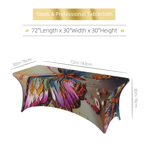 Nappe brodée papillon extensible 1.8m lavable - 7