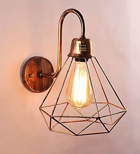Image of GreyWings Geometric Antique Bronze Metal Wall Light, Modern Industrial Decorative Sconce, (Bulb not Included) Small Pack of 2