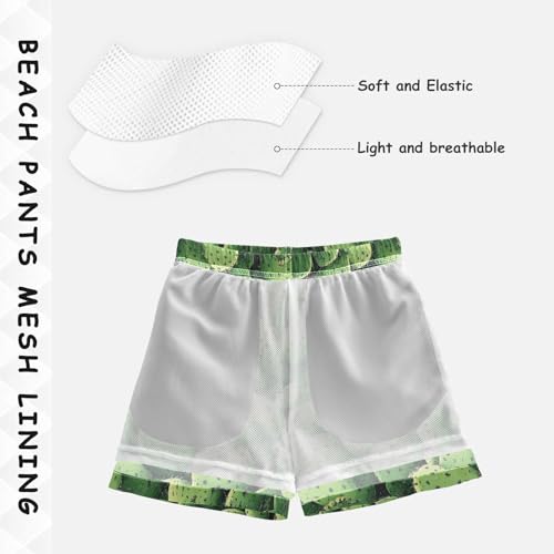Pigsaly Boys Swim Trunks Cactus Succulents Mexican Plant Boys Board Shorts Swimsuit Swimwear Summer Bathing Suit 3T4