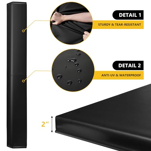 Image of 72 inch Tall Basketball Pole Pads, All-Weather Square Basketball Pole Padding Outdoor, 2 inch Thick Heavy Duty Wrap-Around Protective Pads for Fixed Height & Adjustable Basketball Hoop Poles
