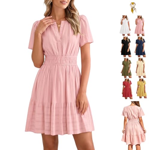 Robe mini à volants pour femme au style fluide et léger