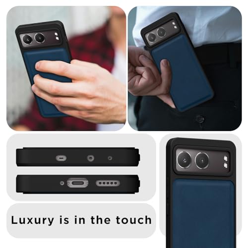 Image of Pikkme Back Cover for OnePlus Nord 4 5G | PU Leather, Full Camera Protection, Super Soft-Touch & Raised Edges Bumper Case (Blue)
