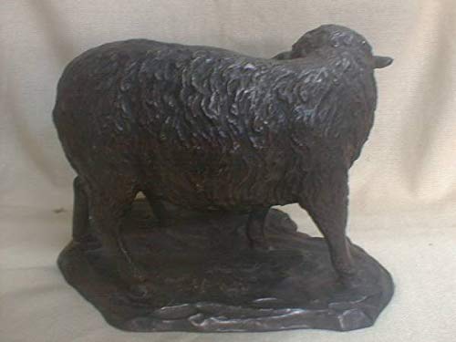 Amazon | 骨董芳山作古銅羊の親子17x26.5cm5.8kg福徳縁起飾り 303