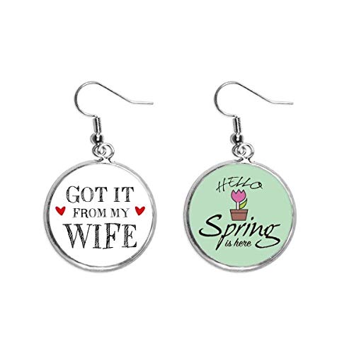Pendientes de primavera joyería con colgante decorativo San Valentín para mujer y esposa